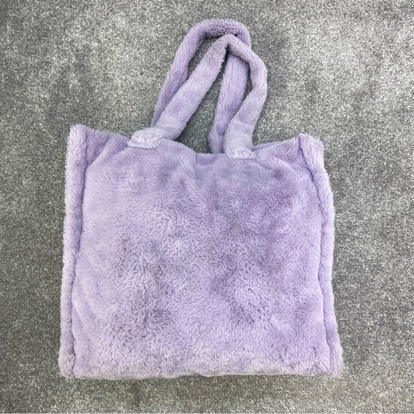 Handbags - PURPLE FAUX FUR HANDBAG LILAC TOTE SHOULDER BAG BOXY BAG Y2K CARRY